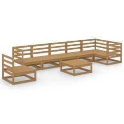 8-tlg. Garten-Lounge-Set Honigbraun Massivholz Kiefer