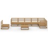 8-tlg. Garten-Lounge-Set Honigbraun Massivholz Kiefer