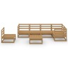 7-tlg. Garten-Lounge-Set Honigbraun Massivholz Kiefer