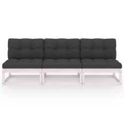 3-Sitzer-Sofa mit Kissen Kiefer Massivholz