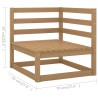 11-tlg. Garten-Lounge-Set mit Kissen Honigbraun Massivholz