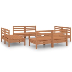 8-tlg. Garten-Lounge-Set Honigbraun Massivholz Kiefer