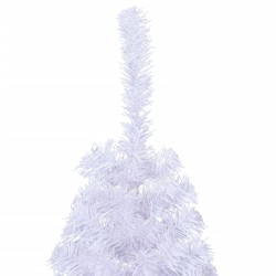 Künstlicher Halb-Weihnachtsbaum mit Ständer Weiß 150 cm PVC