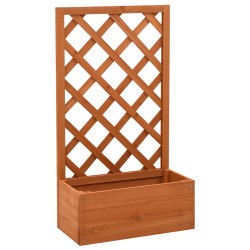 Garten-Spalier mit Blumenkasten Orange 50x25x90 cm Tannenholz