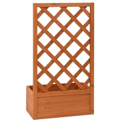 Garten-Spalier mit Blumenkasten Orange 50x25x90 cm Tannenholz