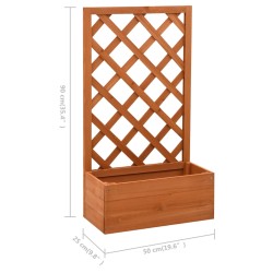 Garten-Spalier mit Blumenkasten Orange 50x25x90 cm Tannenholz