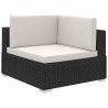 6-tlg. Garten-Lounge-Set mit Auflagen Poly Rattan Schwarz