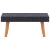 Garten-Couchtisch Poly Rattan Schwarz