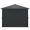 Gartenpavillon mit Vorhang Aluminium 3×3 m Schwarz