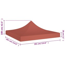 Partyzelt-Dach 3x3 m Terrakotta-Rot 270 g/m²