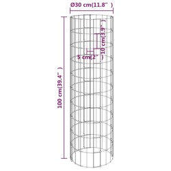 Gabionen-Hochbeete 4 Stk. Rund Ø30x50/100/150/200 cm