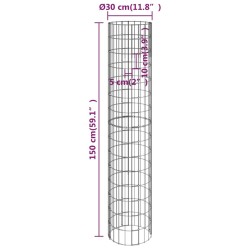 Gabionen-Hochbeete 4 Stk. Rund Ø30x50/100/150/200 cm