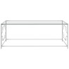 Couchtisch Silbern 120x60x45 cm Edelstahl und Glas