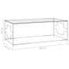 Couchtisch Silbern 120x60x45 cm Edelstahl und Glas