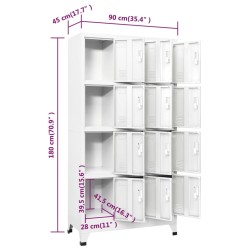 Schließfachschrank mit 12 Fächern 90x45x180 cm