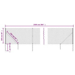 Maschendrahtzaun mit Bodenhülsen Grün 1x25 m