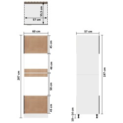 Mikrowellenumbauschrank Schwarz 60x57x207 cm Holzwerkstoff