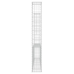 Gabionenkorb U-Form mit 2 Säulen Eisen 140x20x150 cm