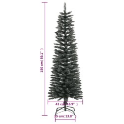 Künstlicher Weihnachtsbaum mit Ständer Schlank Grün 150 cm PVC