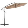 Ampelschirm mit Aluminium-Mast 300 cm Taupe