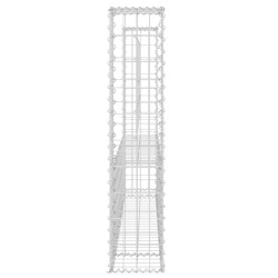 Gabionenkorb U-Form mit 2 Säulen Eisen 140x20x100 cm