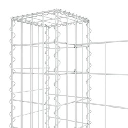 Gabionenkorb U-Form mit 2 Säulen Eisen 140x20x100 cm