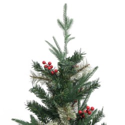 Weihnachtsbaum mit Zapfen Grün 150 cm PVC & PE