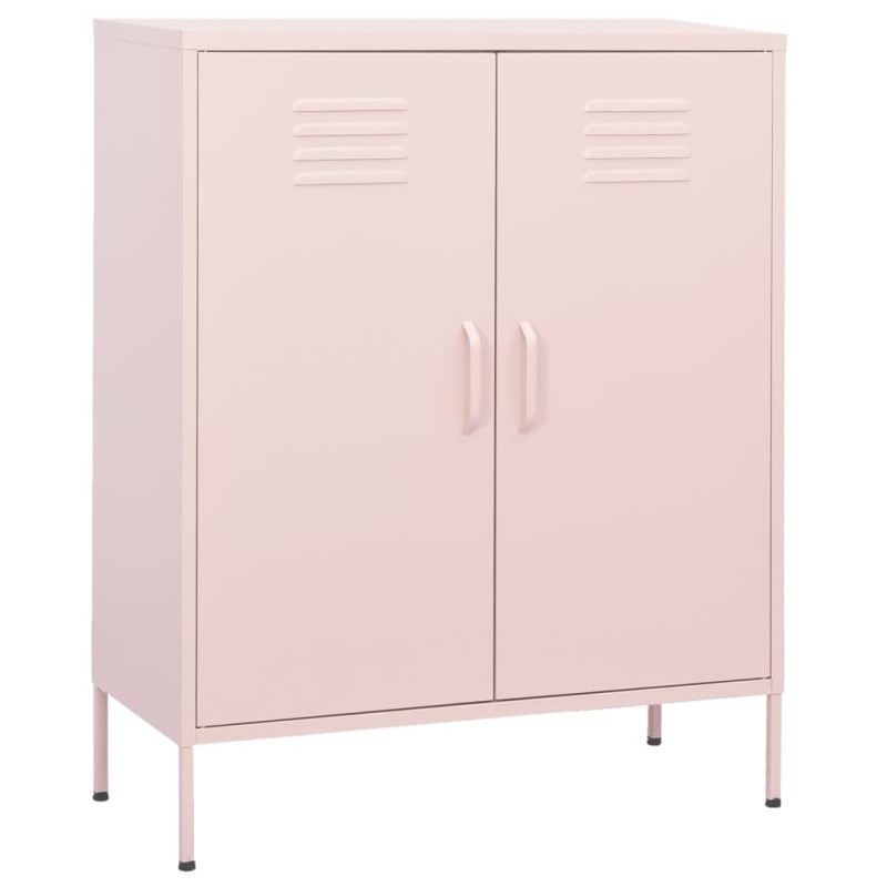 Beistellschrank Rosa 80x35x101,5 cm Stahl