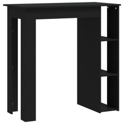 Bartisch mit Regal Schwarz 102x50x103,5 cm Holzwerkstoff