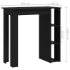 Bartisch mit Regal Schwarz 102x50x103,5 cm Holzwerkstoff