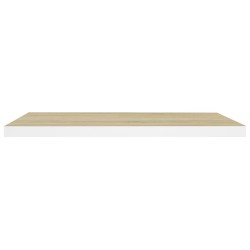 Schweberegal Eichen-Optik und Weiß 80x23,5x3,8 cm MDF