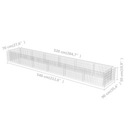 Gabionen-Hochbeet Verzinkter Stahl 540×90×50 cm