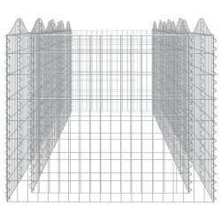 Gabionen-Hochbeet mit Hochbogen 400x100x100 cm Verzinktes Eisen