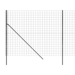 Maschendrahtzaun Anthrazit 1,6x25 m Verzinkter Stahl