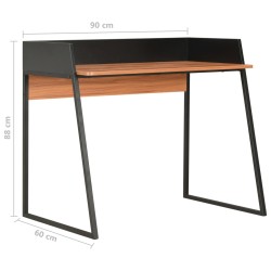 Schreibtisch Schwarz und Braun 90x60x88 cm