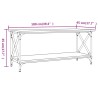 Couchtisch Braun Eichen-Optik 100x45x45 cm Holzwerkstoff Eisen