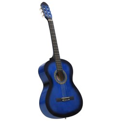 Klassikgitarre für Anfänger Blau 4/4 39" Lindenholz