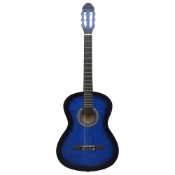 Klassikgitarre für Anfänger Blau 4/4 39" Lindenholz