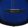 Klassikgitarre für Anfänger Blau 4/4 39" Lindenholz