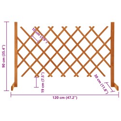 Garten-Rankzaun Orange 120x90 cm Massivholz Tanne