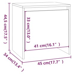 Nachttisch Grau Sonoma 45x34x44,5 cm Holzwerkstoff