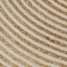 Teppich Handgefertigt Jute mit Spiralen-Design Weiß 90 cm