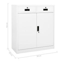 Büroschrank Weiß 90x40x102 cm Stahl