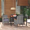 5-tlg. Garten-Essgruppe mit Kissen Poly Rattan Grau