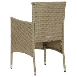 5-tlg. Garten-Essgruppe mit Kissen Poly Rattan Beige