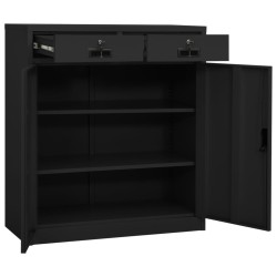 Büroschrank mit Pflanzkasten Anthrazit 90x40x125 cm Stahl