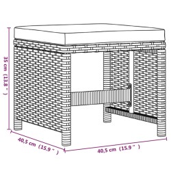 9-tlg. Garten-Essgruppe mit Kissen Poly Rattan Braun