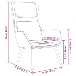 Relaxsessel mit Hocker Dunkelgrau Samt