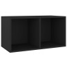 Schallplatten-Aufbewahrungsbox Schwarz 71x34x36cm Holzwerkstoff