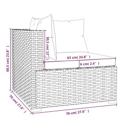 4-tlg. Garten-Lounge-Set mit Auflagen Poly Rattan Braun